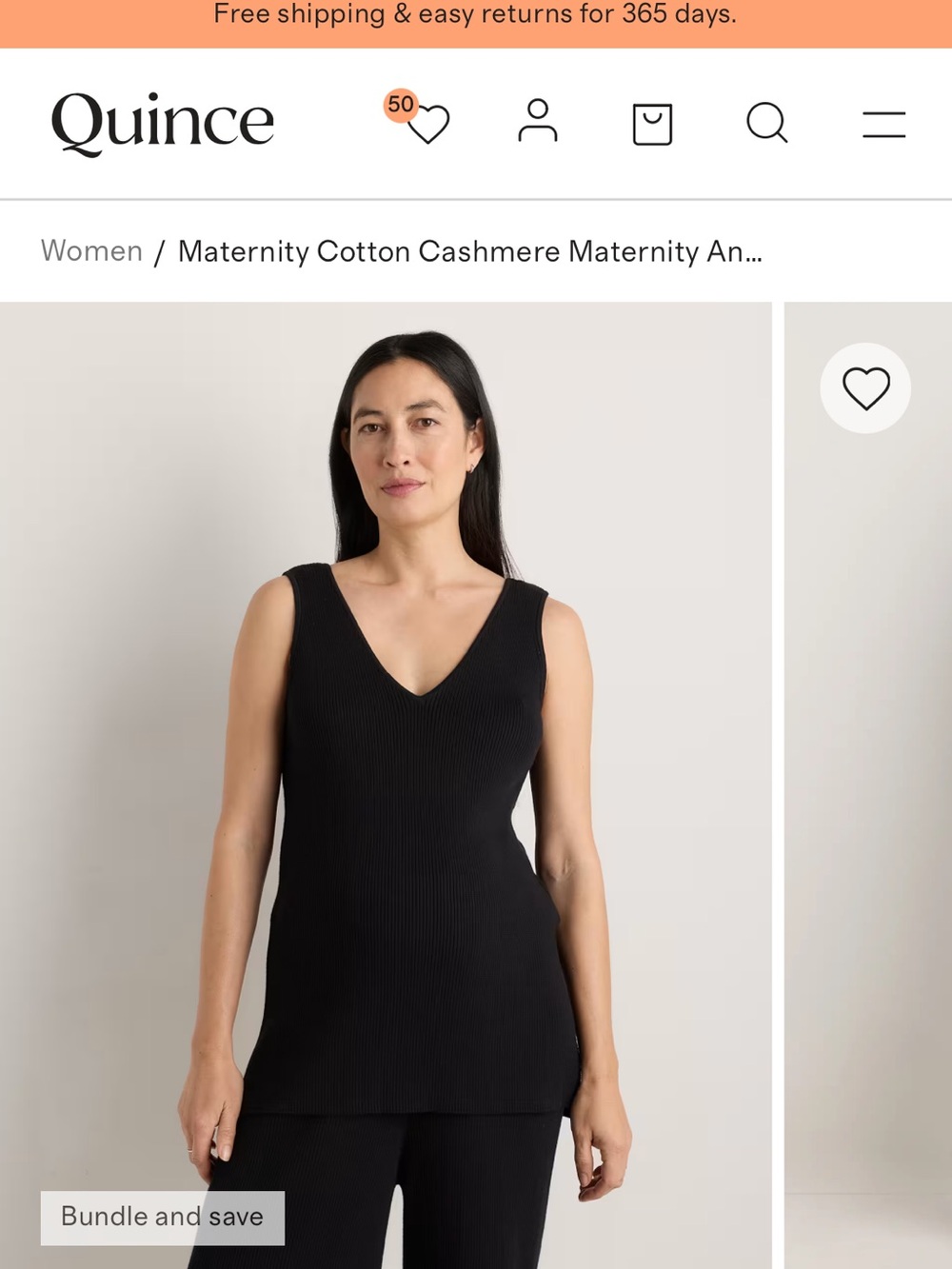 Quince Black Ribbed cashmere v-neck nursing top